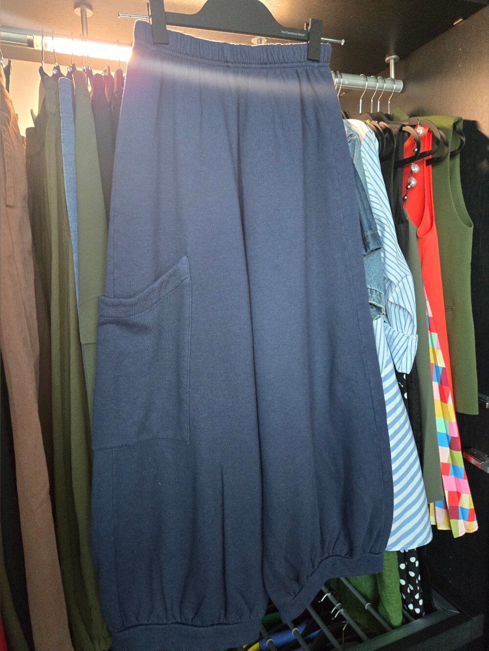 bryn Walker Navy Balloon-Hem Pants with Pocket